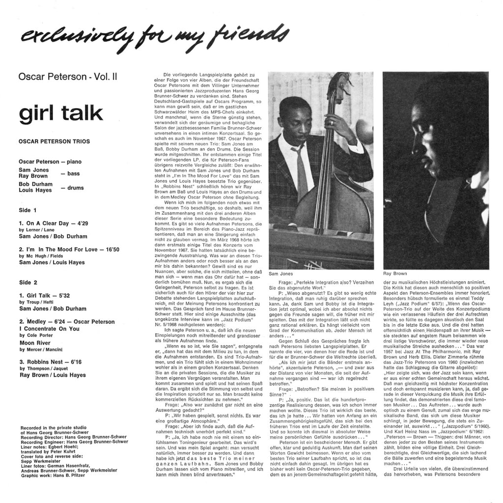 Oscar Peterson Girl Talk Inlay 1