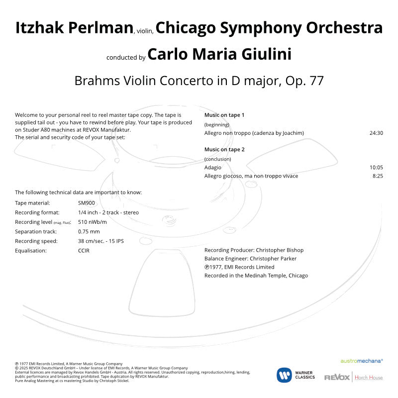 Itzhak Perlman Brahms Violin Concerto Credits