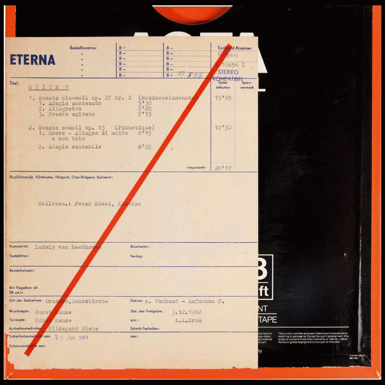 Peter Rosel Beethoven Sonatas Original Master Tape 1