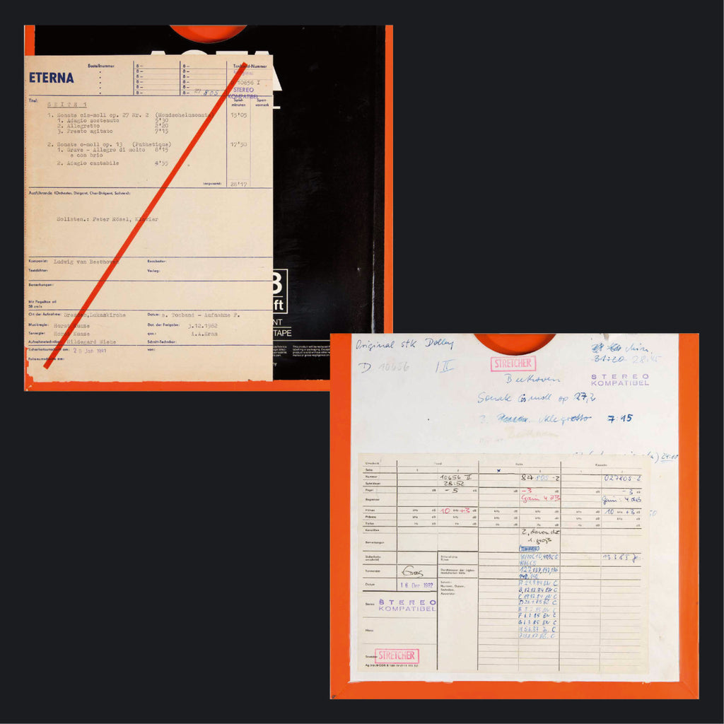 Peter Rosel Beethoven Sonatas Original Master Tape Front and Backside