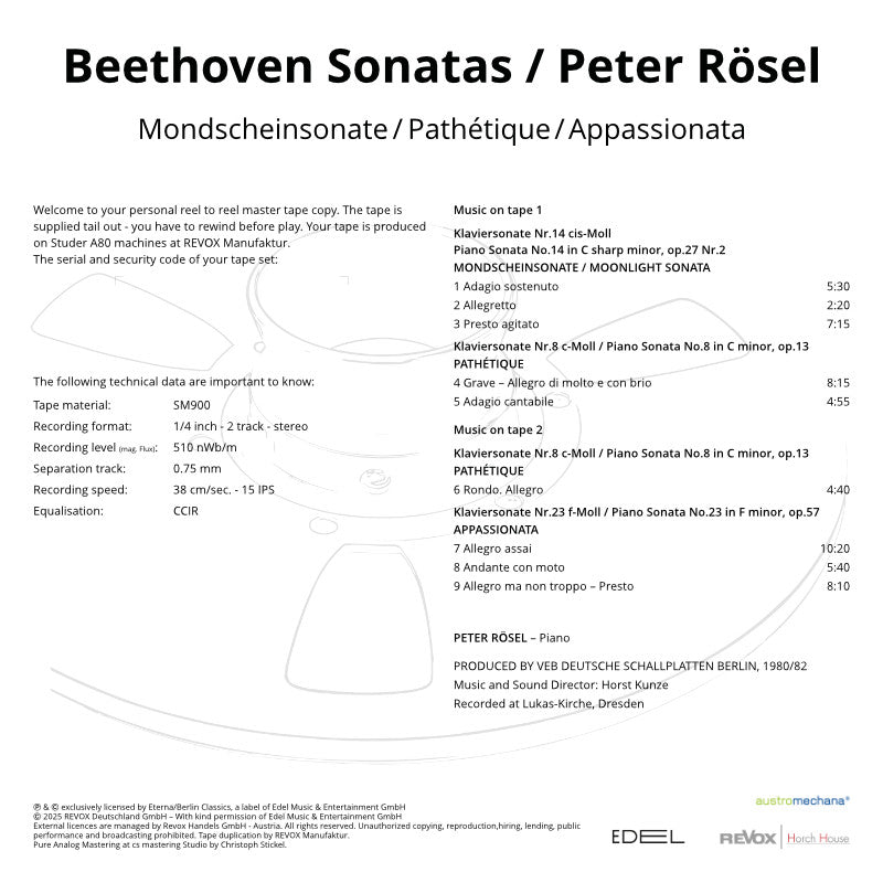 Peter Rosel Beethoven Sonatas Credits