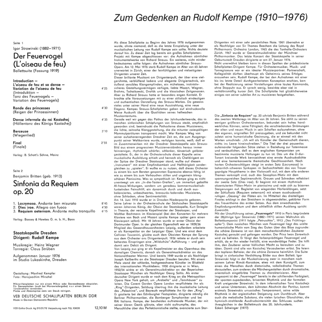Rudolf Kempę Strawinski Britten Cover Backside