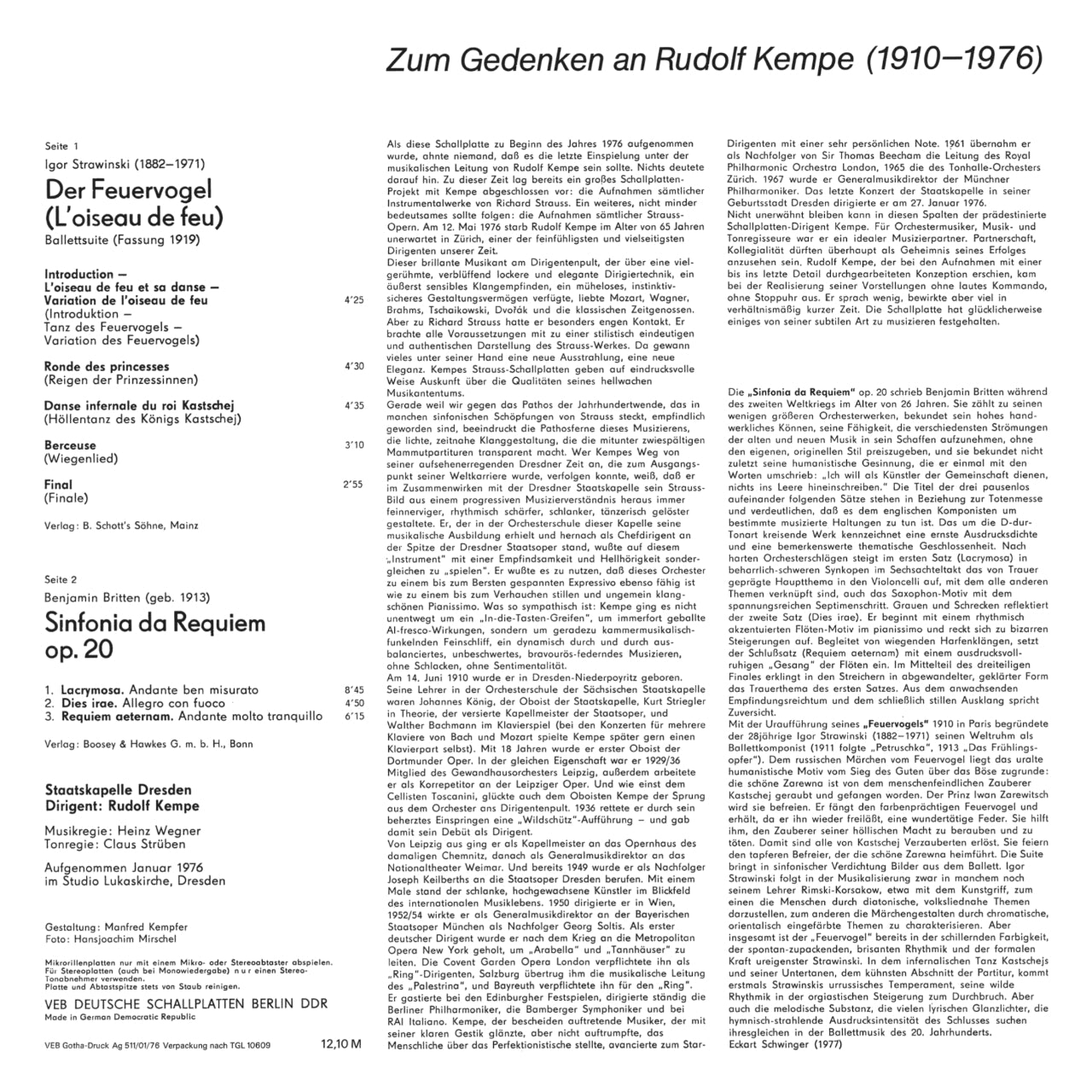 Rudolf Kempę Strawinski Britten Cover Backside