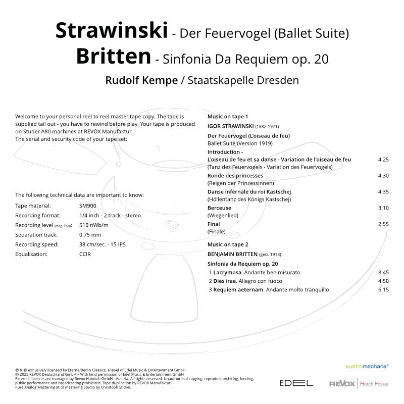 Rudolf Kempę Strawinski Britten Credits