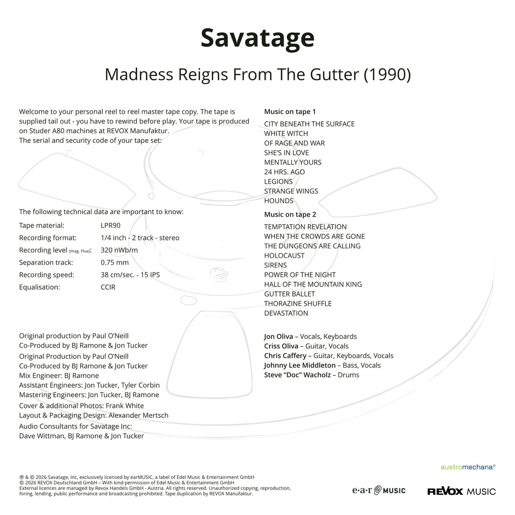 Savatage - Madness Reigns From The Gutter 1990 (Tonband)