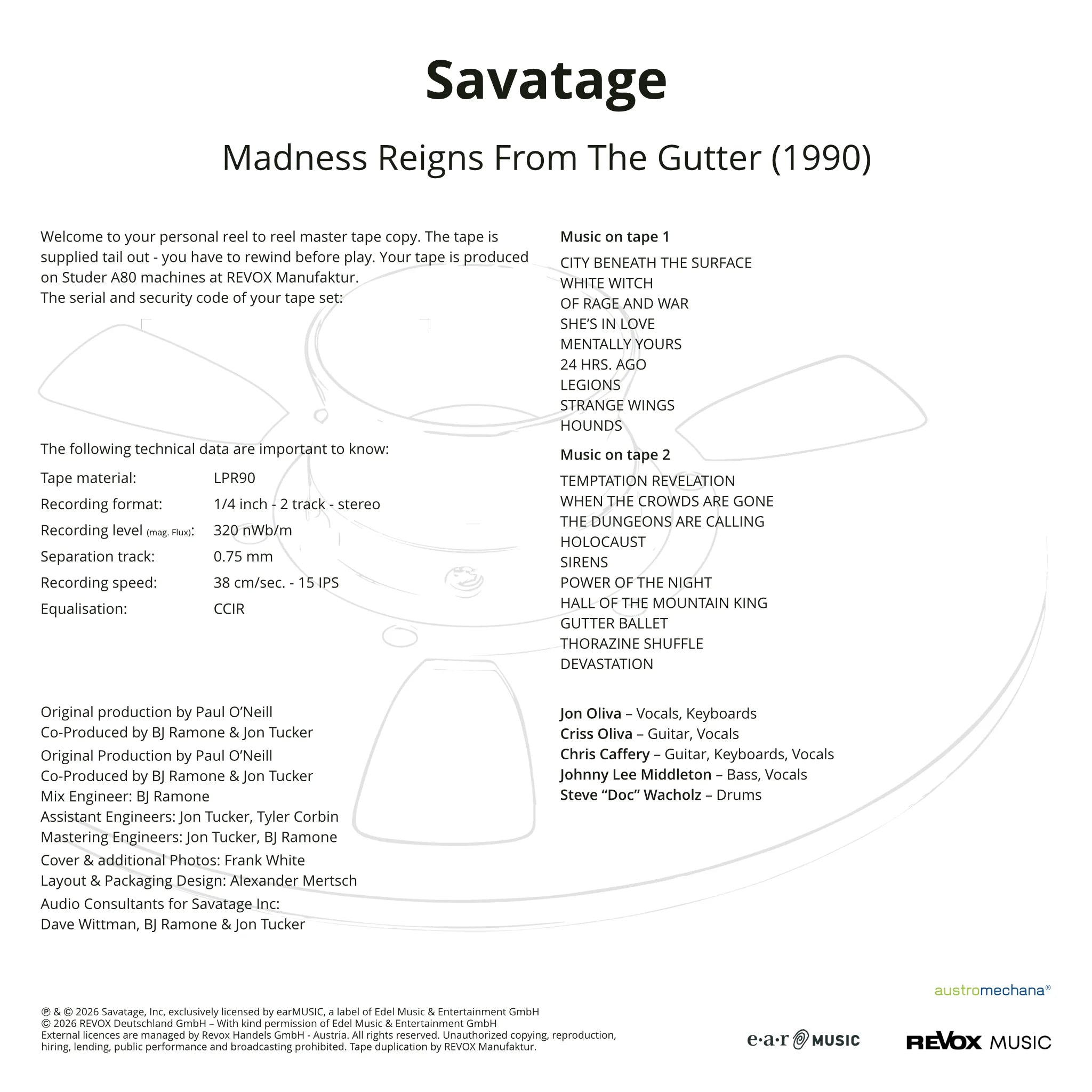 Savatage - Madness Reigns From The Gutter 1990 (Tonband)