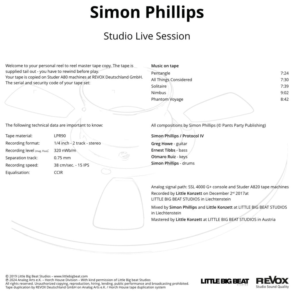 Simon Phillips Studio Live Session Credits
