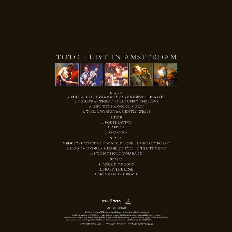 Toto Live In Amsterdam Cover Backside