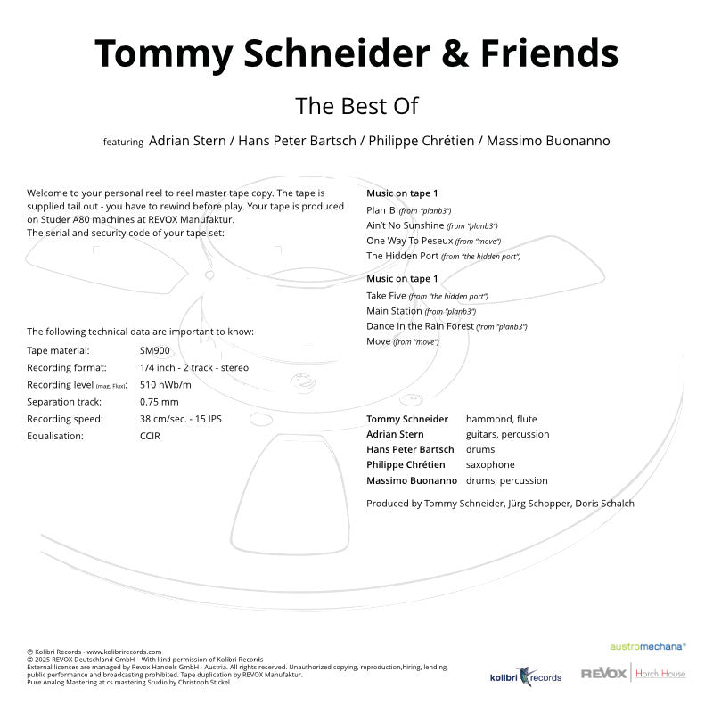 Tommy Schneider and Friends The Best Of Credits