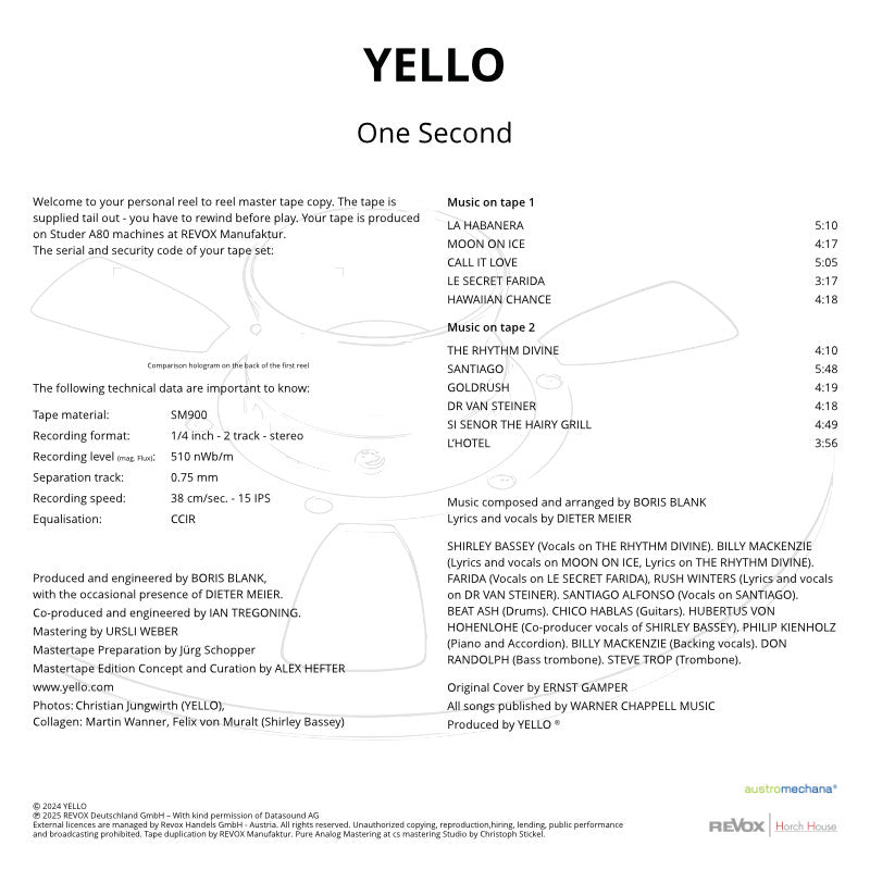 Yello One Second Credits